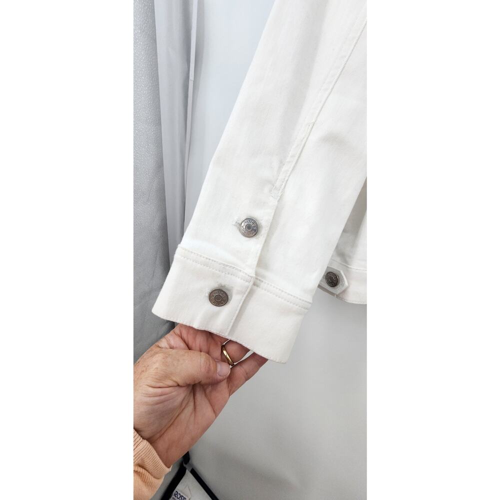 New NWT Chico's Denim No Stain Alabaster White‎ Strech Jacket Size 3 P 16/18 P - Picture 6 of 11